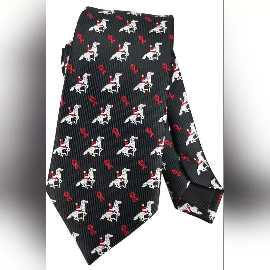 Koelle Mens Horse Jacquard Kentucky Derby Party Tie